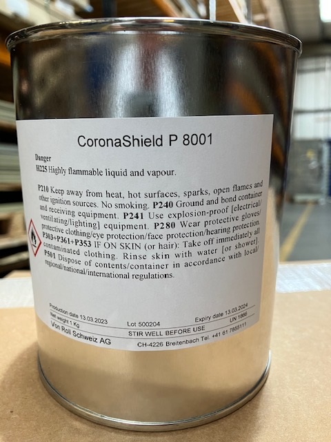 Original CoronaShield P 8001 container photograph used in an independent dangerous goods air freight buyer guide