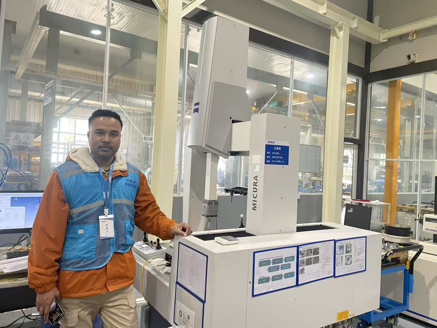 Precision measuring and dimension verification machine inspection at SUND factory for quality driven procurement