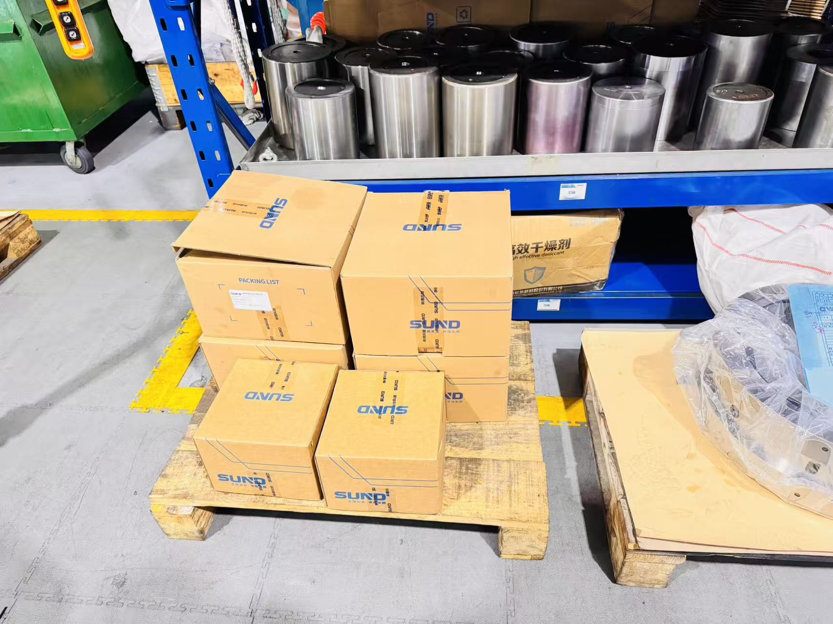 SUND packed industrial bearing boxes ready for export inspection and dispatch by Yiwu Swiftpath