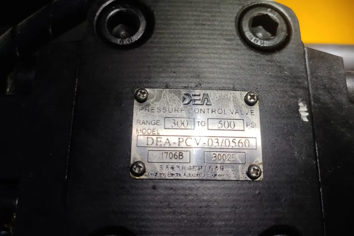 DEA Pressure Control Valve DEA PCV 030560 (5) for valves, actuators and drive systems, team-handled supply reference